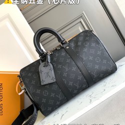 M46655 Black Flower Keepall Bandoulière 35 Handbag:35x21x16CM