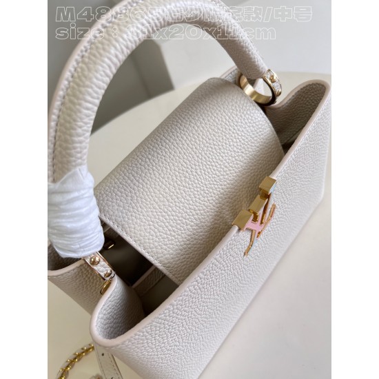  M48865M23082  Capucines MM LV Milky Way 31.5x20x11cm 