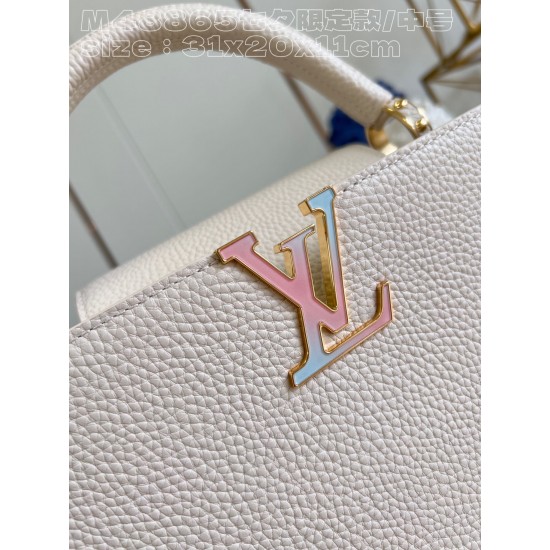  M48865M23082  Capucines MM LV Milky Way 31.5x20x11cm 
