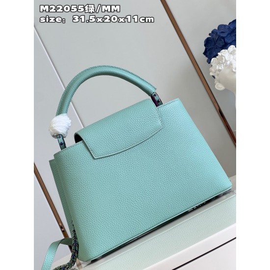 M22055 Green Medium Capucines MM Handbagsize：31.5x20x11cm 