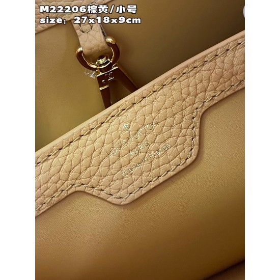  M22206 Brown Yellow Small Capucines BB Handbagsize：27x18x9cm