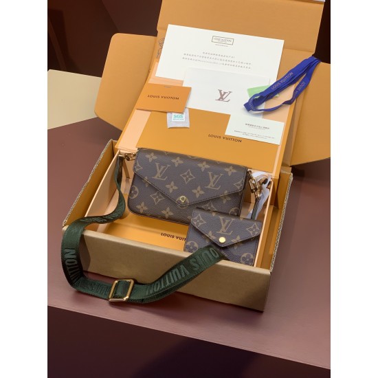 M80091 MULTI POCHETTE FLICIE 3-in-1 Main Bag：17x9.6x3.5cm。