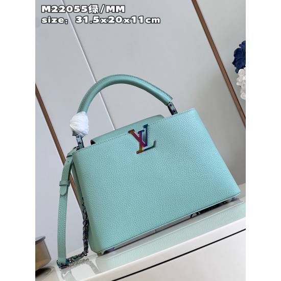 M22055 Green Medium Capucines MM Handbagsize：31.5x20x11cm 