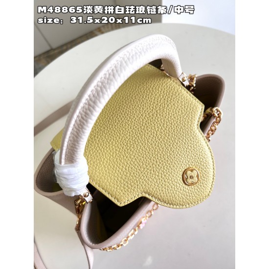 M48865Capucines Medium Handbagsize：31.5x20x11cm