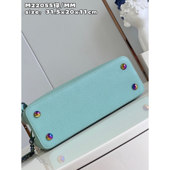 M22055 Green Medium Capucines MM Handbagsize：31.5x20x11cm 