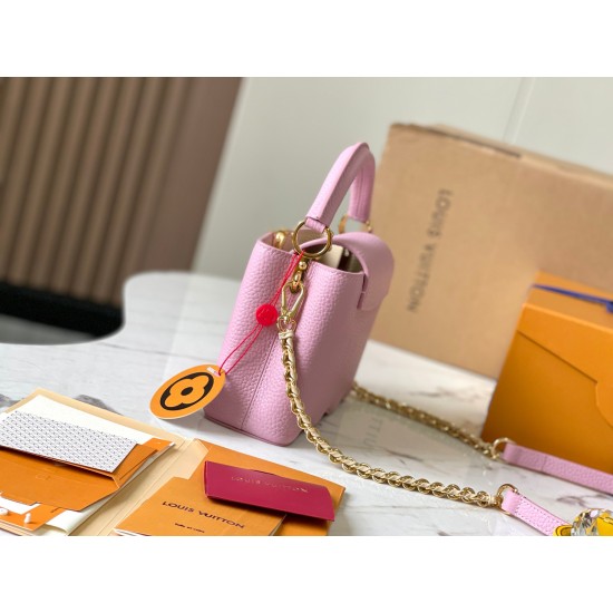 M22121Capucines Capushell Mini Tote Bag：22 x 14 x 7.5 