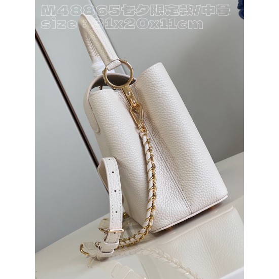  M48865M23082  Capucines MM LV Milky Way 31.5x20x11cm 