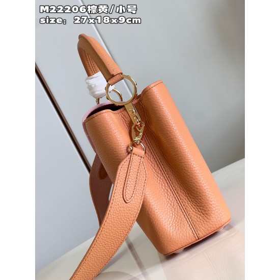  M22206 Brown Yellow Small Capucines BB Handbagsize：27x18x9cm