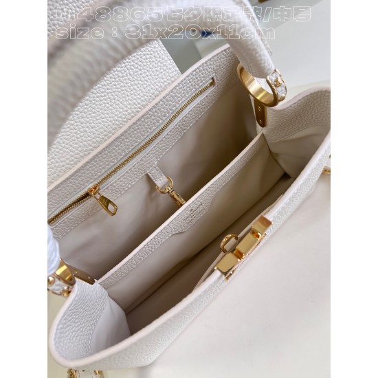  M48865M23082  Capucines MM LV Milky Way 31.5x20x11cm 