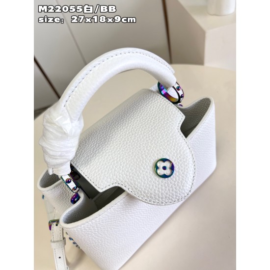 M22055 White Small Capucines BB Handbagsize：27x18x9cm 