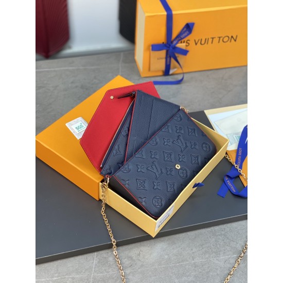 M64064 Pochette Flicie Chain Bag Navy Blue