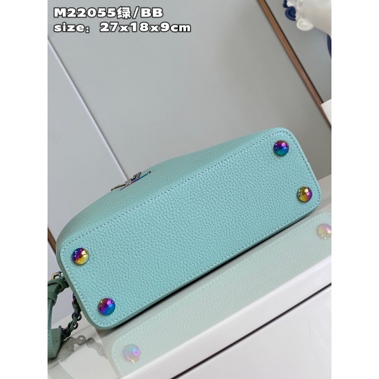 M22055 Green Small Capucines BB Handbagsize：27x18x9cm 