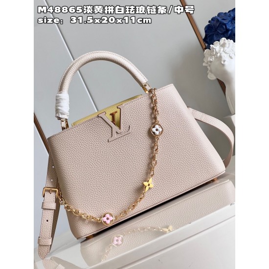  M48865Capucines Medium Handbagsize：31.5x20x11cm