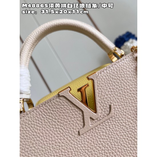  M48865Capucines Medium Handbagsize：31.5x20x11cm