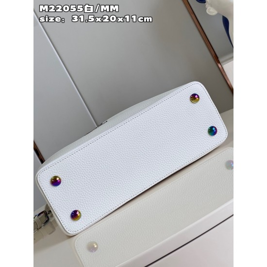 M22055 White Medium Capucines MM Handbagsize：31.5x20x11cm 