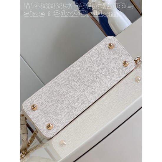  M48865M23082  Capucines MM LV Milky Way 31.5x20x11cm 