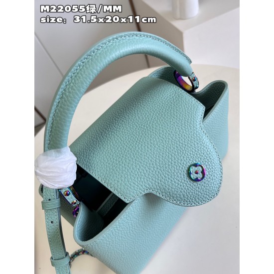 M22055 Green Medium Capucines MM Handbagsize：31.5x20x11cm 