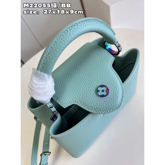 M22055 Green Small Capucines BB Handbagsize：27x18x9cm 