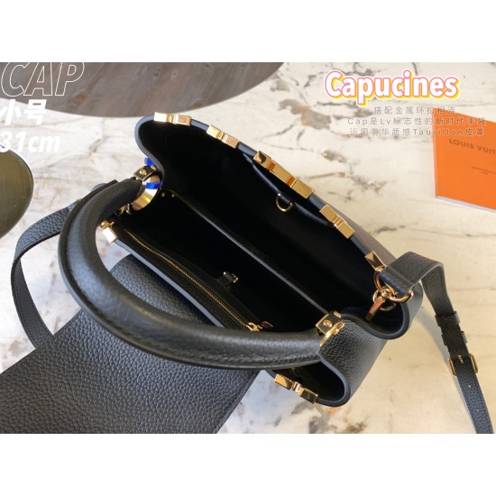  M54663CAPUCINES Medium Handbag:31cmx21x11cm