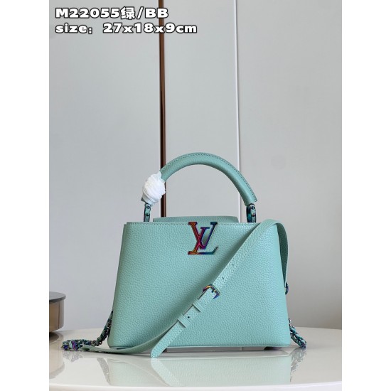 M22055 Green Small Capucines BB Handbagsize：27x18x9cm 