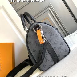 M46655 Black Flower Keepall Bandoulière 35 Handbag:35x21x16CM