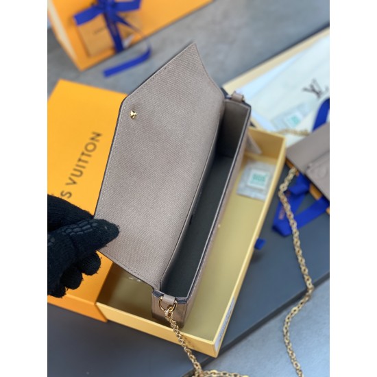M64064 Gray Pochette Flicie Chain Bag