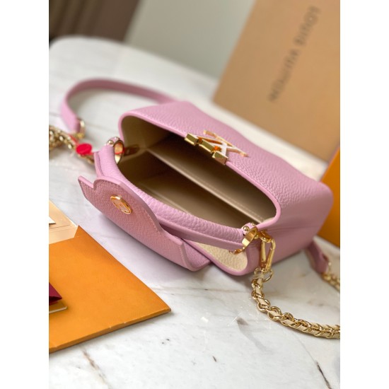 M22121Capucines Capushell Mini Tote Bag：22 x 14 x 7.5 