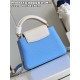 M48865 Blue with White Mini Capucines Mini Handbagsize：27x18x9cm 