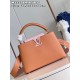 M22206 Brown Yellow Medium Capucines MM Handbag size：31.5x20x11cm