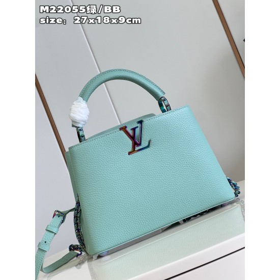 M22055 Green Small Capucines BB Handbagsize：27x18x9cm 